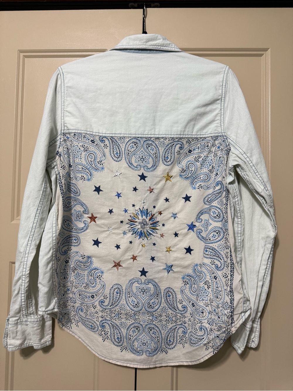 Free People "Bandana Bandit" Button Down Shirt M - Picture 5 of 10